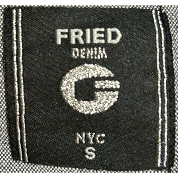 G Fried Denim Men's Gray Black Knit Ribbed Trim Full Zip Sweater Jacket Size S - Picture 6 of 7